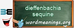 WordMeaning blackboard for dieffenbachia sequine